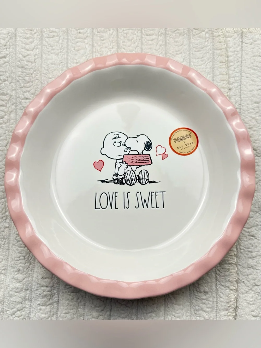 Rae Dunn Peanuts Snoopy Pie Dish Bakeware Baking Dish